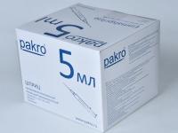 5 мл трехкомпонентный шприц Pakro, с иглой 0,7х40, 100 шт купить в Оренбурге